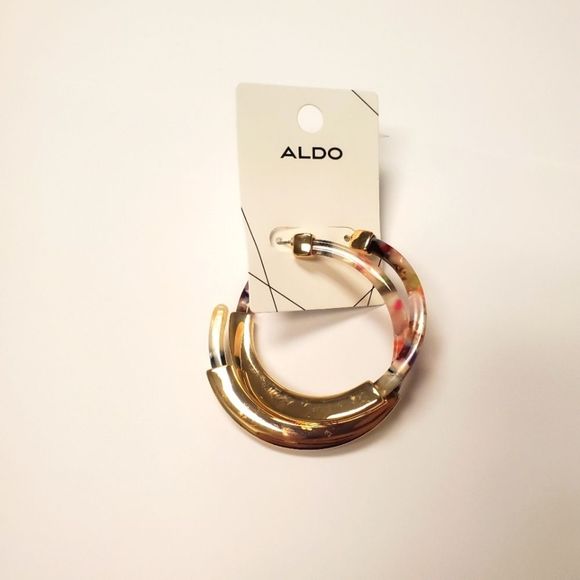 Aldo Gold Tone Hoop Earrings - Picture 5 of 6